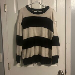Wild Fable Black and Cream Striped Sweater